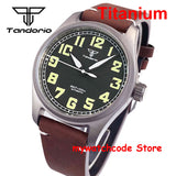 39mm Titanium Pilot Watch Tandorio TD143T Miyota 8215 Movt Automatic Sapphire 20ATM Retro Men Watch