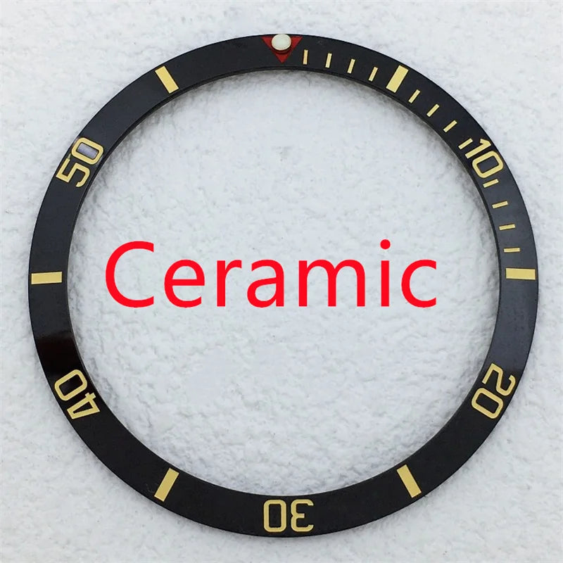 BB58 Watch Bezel Insert 37.2mm x 31.4mm Ceramic/aluminium for 39mm Case Watch Accessory Parts