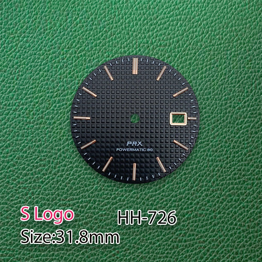 31.8mm watch dial PRX dial NH35 Oak dial Dial No Hands Green Luminous Suitable for NH35 NH36 Movement Watch Modification Accessories