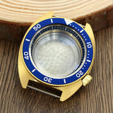 41mm Gold PVD Captain Willard Watch Case Domed Sapphire Tuna Turtle for Seiko MOD NH35 NH36 NH34 4R36 Movts Abalone Screw Crown