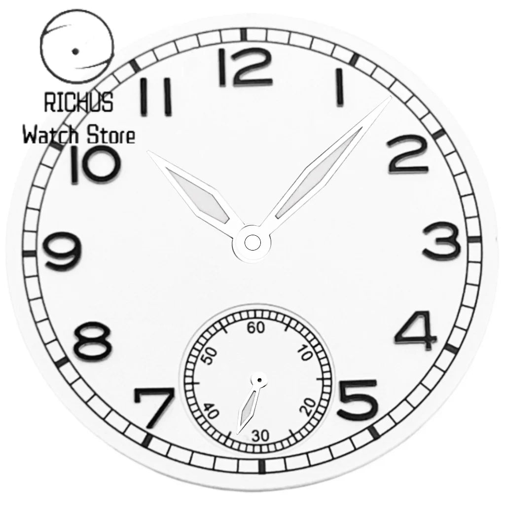 37mm Sterile Watch Dial & Hands Set Green Luminous Sub Seconds Dial Fit ETA6498 ST3621 Movement Watch Mod Parts