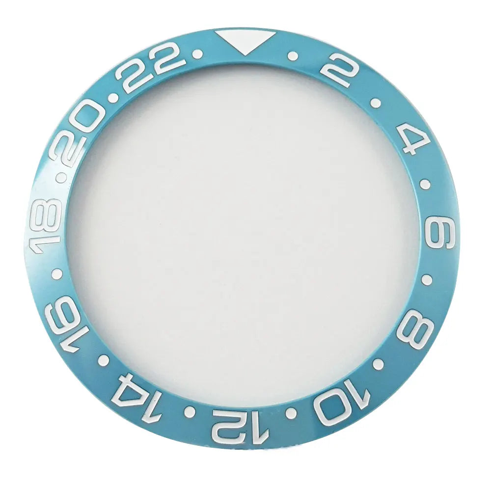 Arabic Numerals Tiffany Blue Ceramic Bezel Insert 38mm*30,6mm for SUB GMT Diver Watch White Numbers
