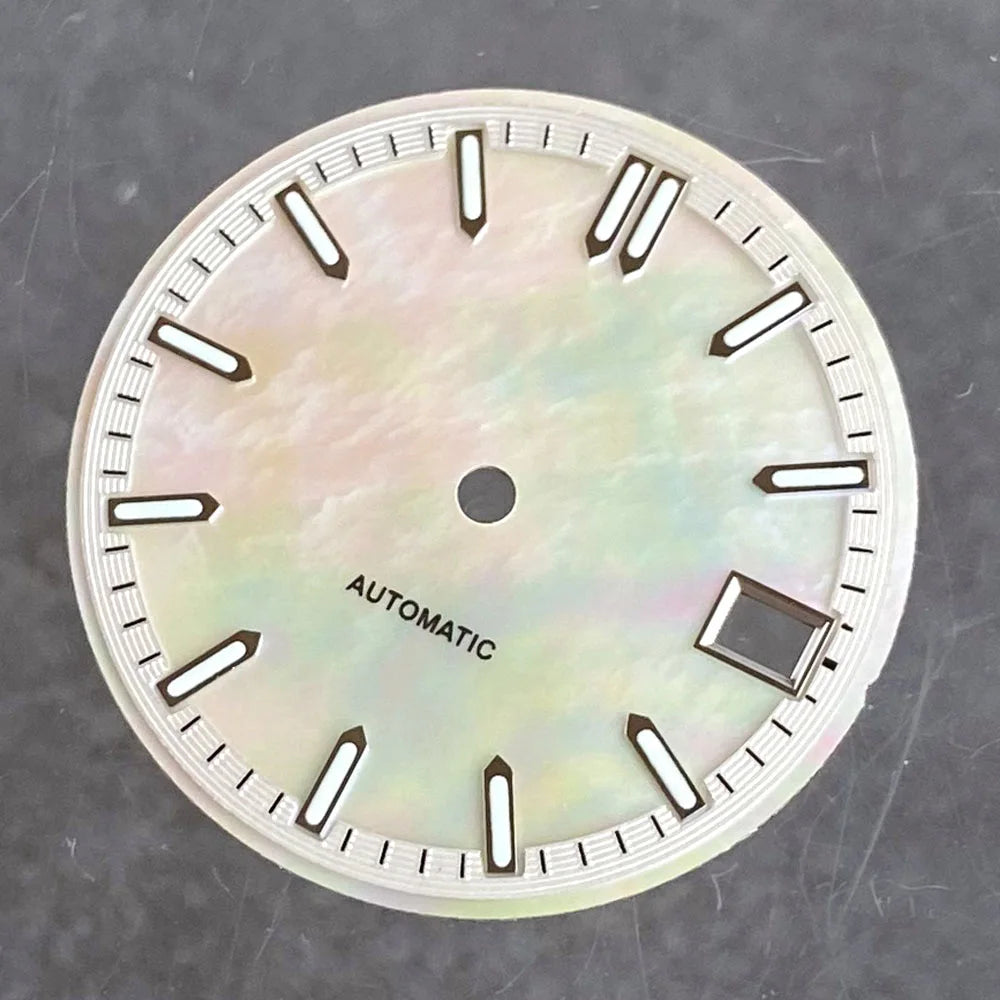 29mm MOP Dial Mother of Pearl watch Dial blue/black/red/white Hight Quality Fit TMI NH35 NH36A movement Green Luminous