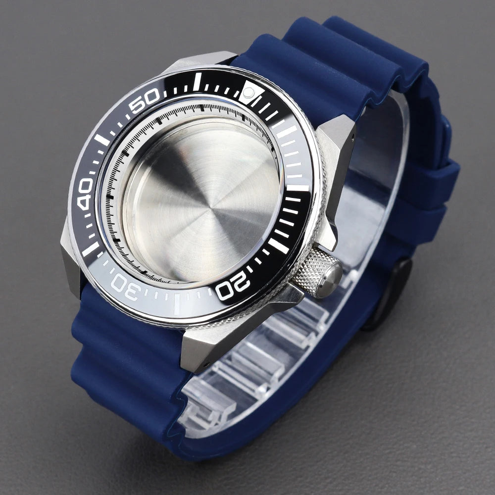 43.8mm Samurai King Watch Case Sapphire Ceramic Insert For Seiko NH35 NH36 NH34 Movement Mod 10ATM