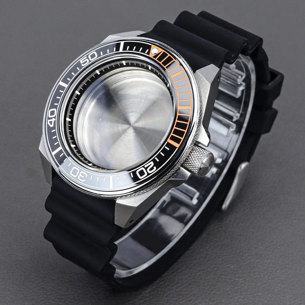 43.8mm Samurai King Watch Case Sapphire Ceramic Insert For Seiko