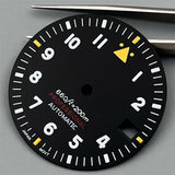 Watch Dial 29mm Pilot Style Black Green White Dial C3 Green Luminous Fit NH35 NH36 ETA2824 2836 PT5000 MIYOTA DG Movement