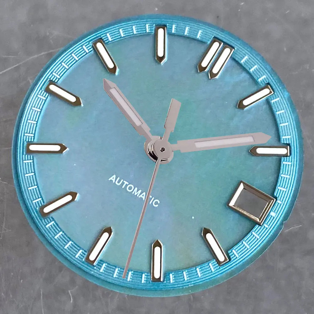 29mm MOP Dial Mother of Pearl watch Dial blue/black/red/white Hight Quality Fit TMI NH35 NH36A movement Green Luminous