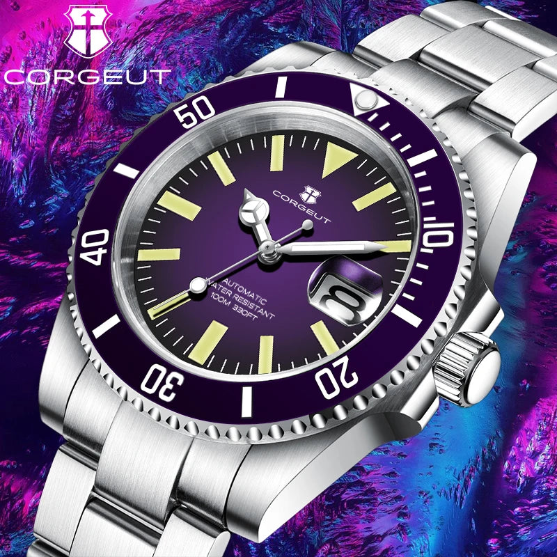 CORGEUT CG1101 40mm NH35 Submariner Automatic Sapphire 10Bar Dive Clock