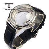 Tandorio Cocktail Mod Watch Case Domed Sapphire 40mm NH35 Automatic +33.5mm Dial Set Glass Back GS Style Accessary