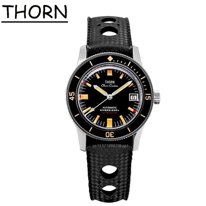 Titanium Pt5000 Movt 50 fathoms watch THORN T006 20ATM 38MM