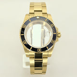 40MM PVD Gold Submariner Watch Case  GMT Yacht Master Polish Strap Sapphire Glass For NH35 NH36 NH34 NH38 Miyota 8215 Eta 2824 GMT SUB Yacht 20ATM waterproof