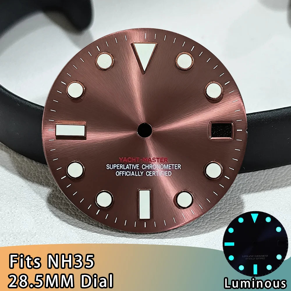 NH35 Dial Watch NH35 SUB Dials 28.5mm Dials Blue Luminous Single Calendar Multi-color Watches Replacement Accessories NH34 Dials