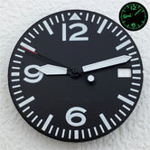 Full Luminous Dial 29mm dial Black White Dial With Hands Fit NH34 NH35 NH36 Movement Green Luminous Watch parts