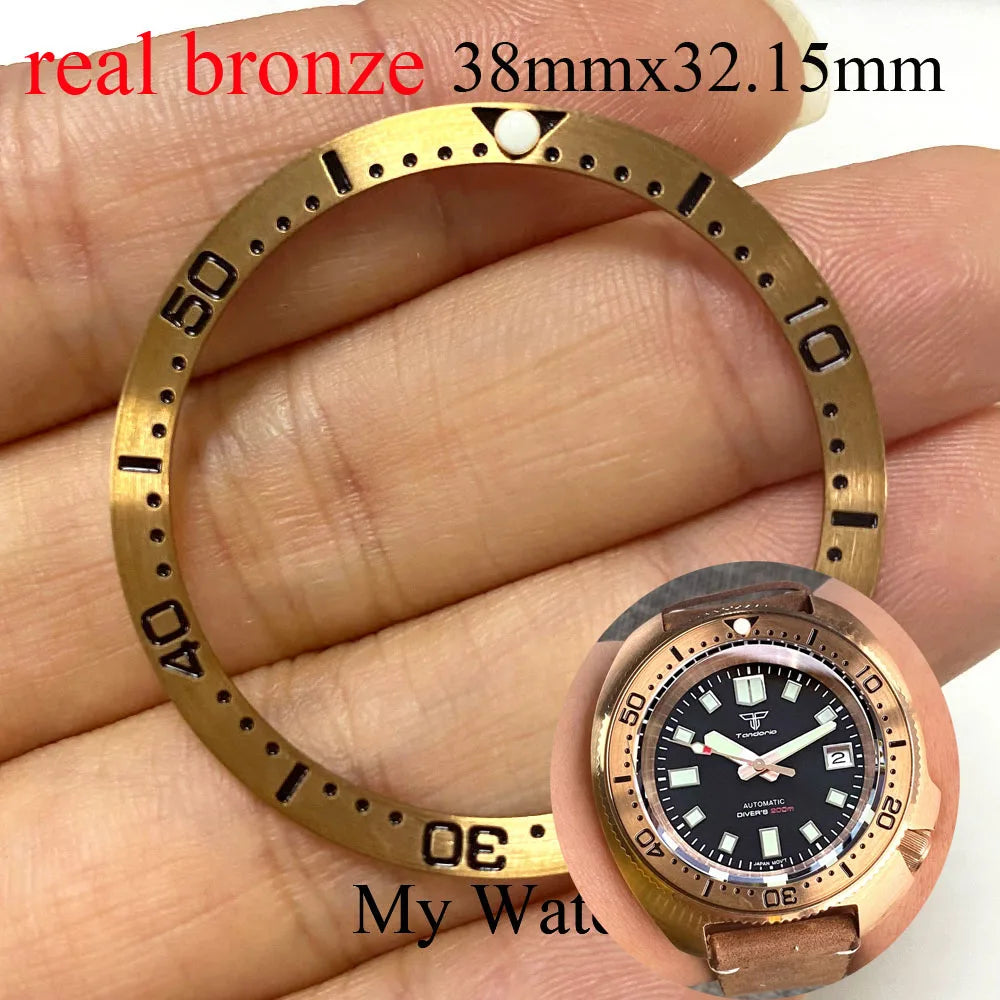 Bronze Bezel 38mmx 32.15mm Cusn8 Flat Watch Bezel Insert for Turtle Watch SKX Watch Parts Watch Mod Repair Tool Kit