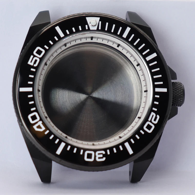 43.8mm Modified Samurai Watch Case Sapphire  For NH35 NH36 NH38 4R36 Movements 100M Waterproof