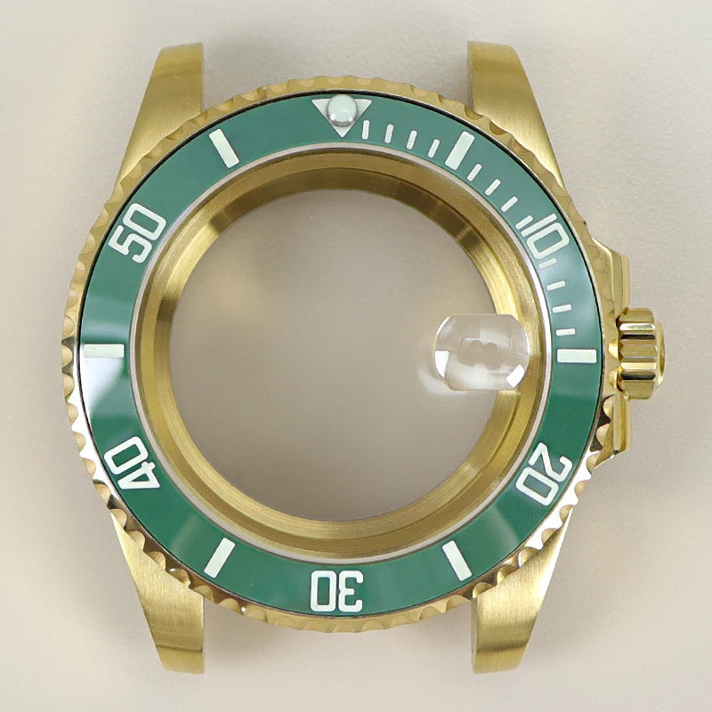 40MM PVD Gold Submariner Watch Case  GMT Yacht Master Polish Strap Sapphire Glass For NH35 NH36 NH34 NH38 Miyota 8215 Eta 2824 GMT SUB Yacht 20ATM waterproof