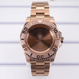 40mm Rose gold Yacht Master Watch Case 316 Stainless Steel For NH35 NH36 NH34 NH38 Miyota 8215 Eta 2824 PT5000 Movement 28.5mmDial Rose Gold YACHT Cases Sliding Lock