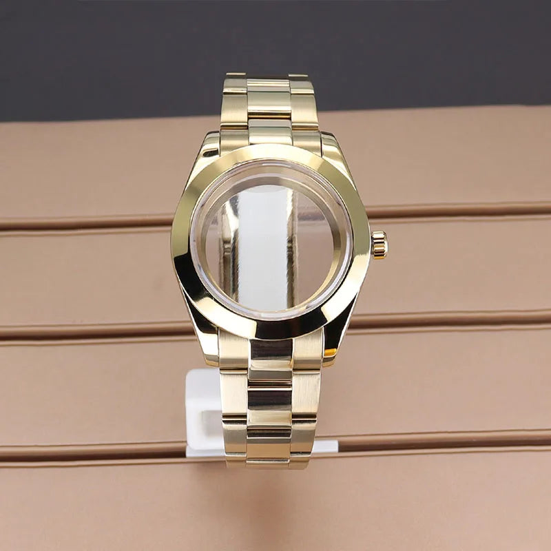 Explorer Watch Case 36mm/39mm Silver Rose Gold yellow Gold Two tone Sapphire 316L stainless Steel For Nh35 Nh36 NH34 NH38 Nh70 Miyota 8215 8285Movement