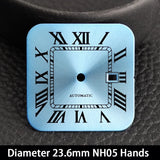 33mm Santos Watch Case For Women Small Size NH05 AUTOMATIC Stainless Steel Square Sapphire 5Bar