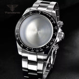 39mm Quartz Watch Case+Watchband Sapphire Glass Fit VK63 VK64 Movt Multi-Functional Chronograph Men Wristwatch Accessories Parts