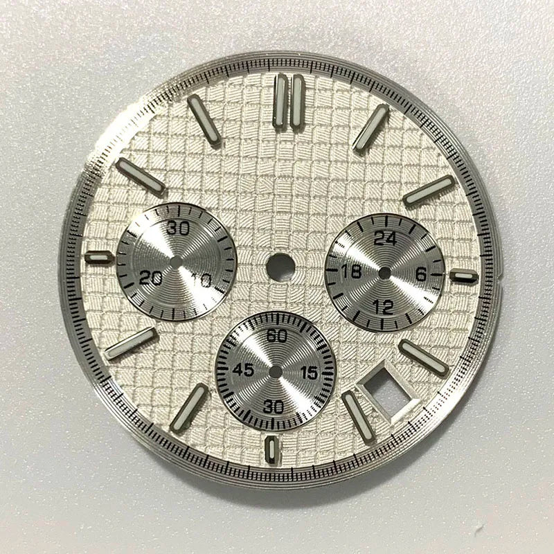 VK63 watch dial Non Logo Royal Oak dial 31.8mm waffle texture Chronograph Face 6 Hands fit for Quartz VK63 movement watch accessories