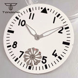ETA6498 Watch case ST3621 42mm Manual Winding Pilot+37mm Dial Set Sapphire Transparent Back 5ATM