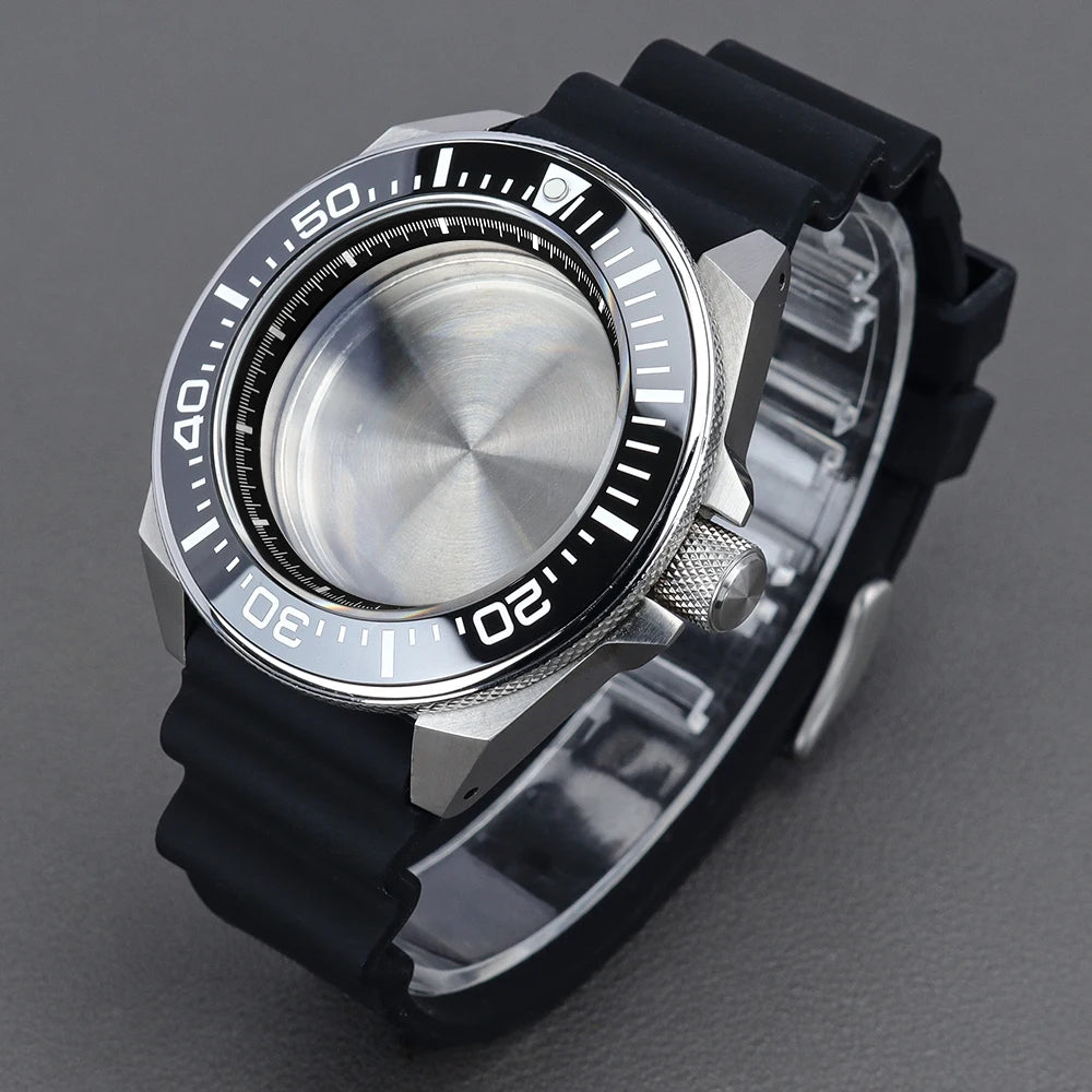 43.8mm Samurai King Watch Case Sapphire Ceramic Insert For Seiko NH35 NH36 NH34 Movement Mod 10ATM