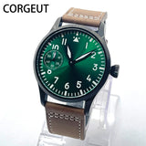 Corgeut Chronograph Watch CG2022 Sapphire 42MM  Asia 6497 Seagull St3600 Automatic Glass Back 3Bar pilot