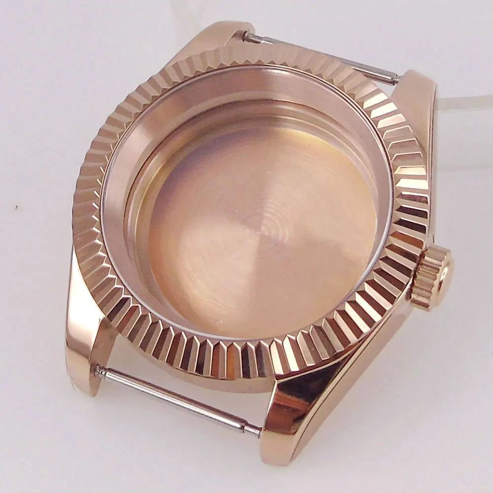 36/39mm Silver Gold Rose Gold Fluted Bezel Stainless Steel Watch Case fit NH35 NH36 4R35 4R36 ETA2824 PT5000 Movement