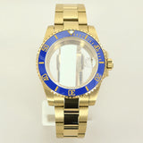 40MM PVD Gold Submariner Watch Case  GMT Yacht Master Polish Strap Sapphire Glass For NH35 NH36 NH34 NH38 Miyota 8215 Eta 2824 GMT SUB Yacht 20ATM waterproof