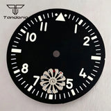 ETA6498 Watch case ST3621 42mm Manual Winding Pilot+37mm Dial Set Sapphire Transparent Back 5ATM