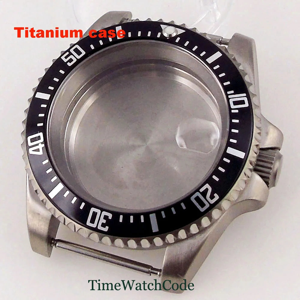 Titanium Watch Case 40mm Sub Diver  200m Waterproof Fit for NH35 NH36 ETA2824 PT5000 Antiallergry Sapphire Crystal Screw-in Crown
