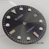 29mm Grey Sunburst Watch Dial Blue Luminous Rose Gold Edge Fit NH35A NH36A ETA2824 2836 Miyota82 Series Mingzhu DG 2813