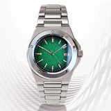 Tandorio Men Mechanical Watch Blue Teacup Pattern Date Face Sapphire Crystal Glass 100m Waterproof NH35 Automatic Movement Lume