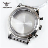 38mm Chronograph Watch Case Fit Miyota OS20/OS21 VK63/VK64 Movt Domed Mineral Glass 3ATM