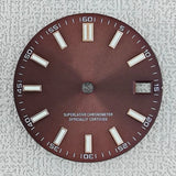 28.5mm double bar date window Watch Dial With Watch Hands Date Just Luminous Sunray Fit NH35 NH36 Watch Faces Automatic Movement