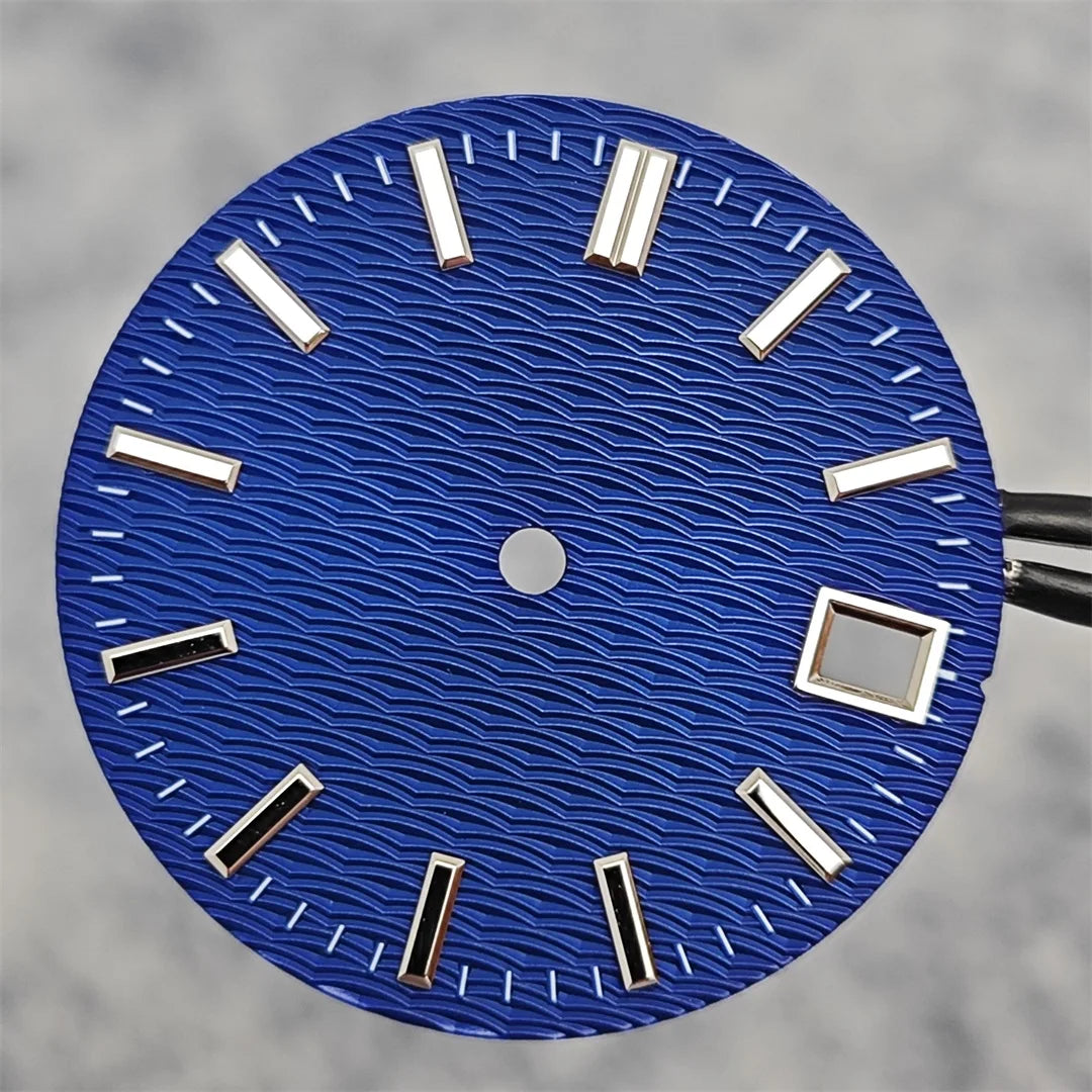 28.5mm Watch Dial NH35 Dial Wave Textured Surface No Luminescence Watch Faces Watch Accessories for NH35 Movement