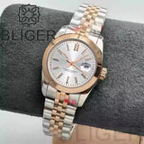 31mm Women's Watch BLIGER Two Tone Gold Case Sapphire Japan NH05 Movement 10ATM