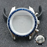 40mm Speedmaster Watch Case Stainless Steel  For VK63 VK64 Chronograph Quartz Movement Mineral Moon Foorprint Sterile Caseback