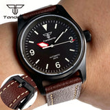 PVD Black Pilot watch Tandorio TD169A 36mm Sapphire Japan NH35/Miyota 8215 PT5000 Movt Pin Buckle 20ATM