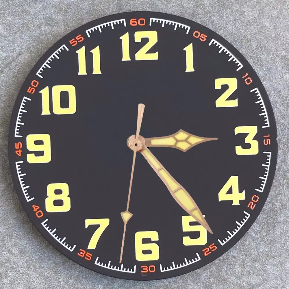 Tandorio 40.5mm Matte Watch Dial Fit NH35 NH36 ETA2824 PT500 Arabic Numeral Watch Face Automatic Watch Accessories Replace Parts