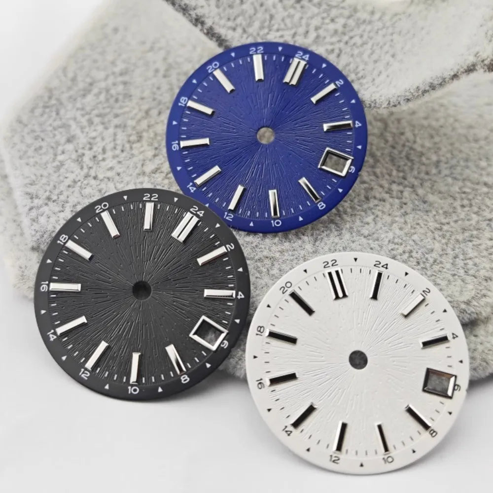 Modified 28.5mm Watch Dial Radial Pattern Surface with Single Date Watch Modification Accessories for NH34 NH35 Movement