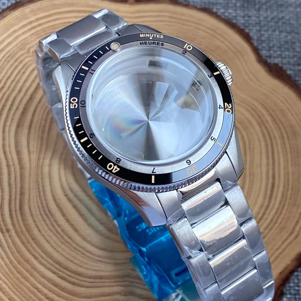 40mm- Double Bow Sapphire Glass 120 Clicks Bezel Watch Case