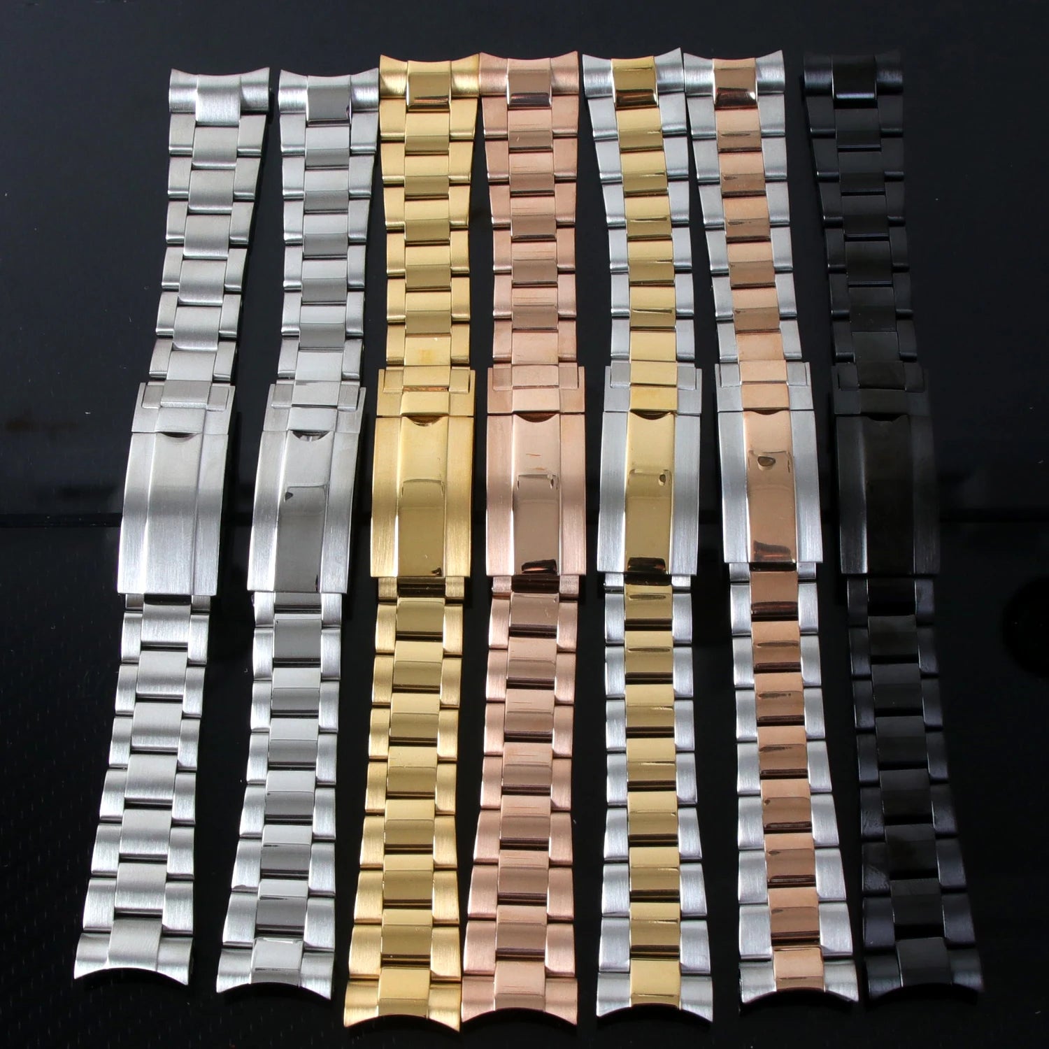 20mm Watch Band For  NH35 Submariner/explorer watch 904L Stainless Steel Watch Strap Glide Lock Buckle For Silver Oyster Bracelet
