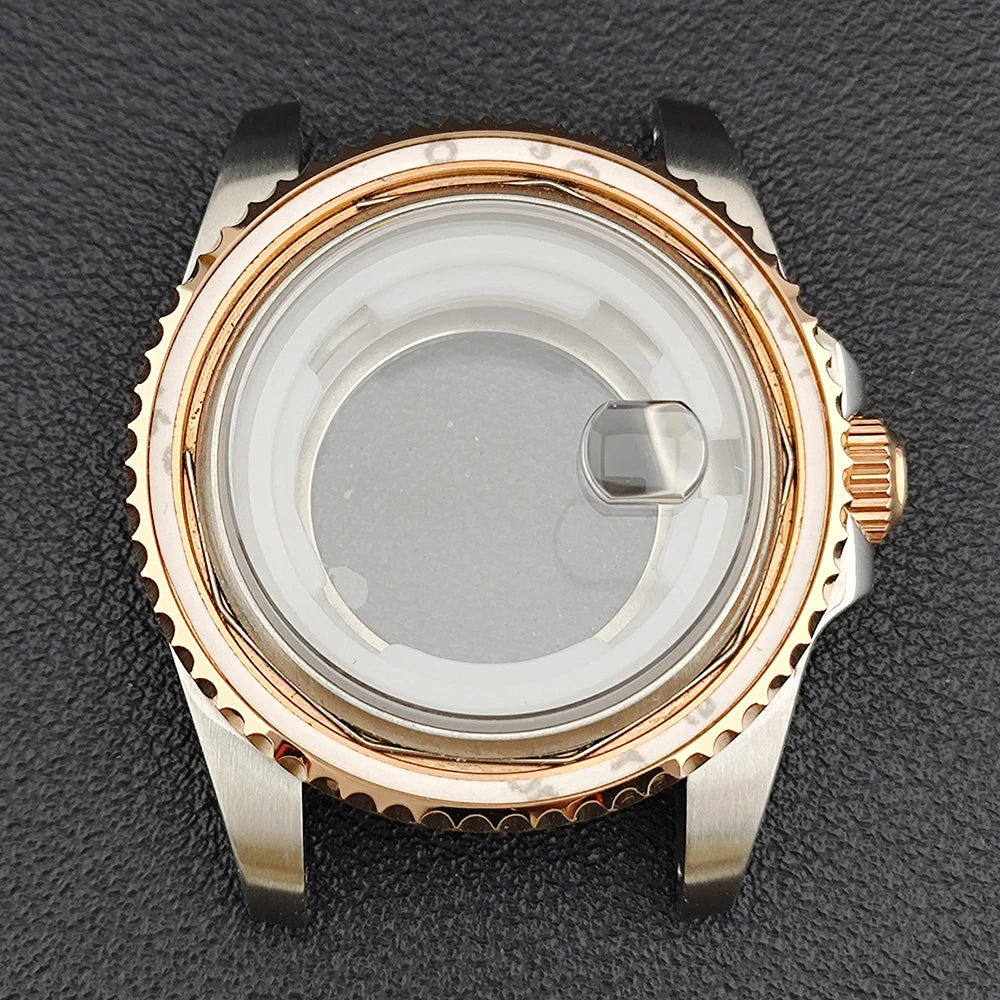 34MM NH05 Watch Case bezel insert ring sapphire glass stainless steel screw in crown women's watch case, suitable for NH05 NH06 movement
