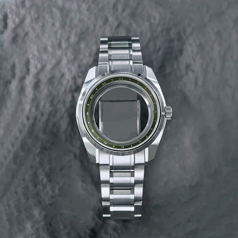 Premium 40mm 44GS Design Case Fit 32.5mm Dial Sapphire Crystal Chapter Ring Matches High Quality Automatic Luxury GMT NH35 NH34