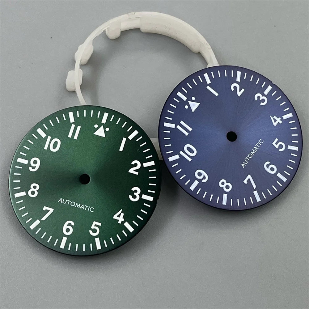 29mm NH35 Watch Dial White Black Blue Dial Green Luminous Fit TMI NH35 NH36 ETA2824 Mingzhu DG2813 Miyota8215 PT5000 Movement