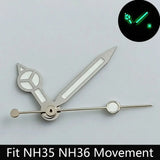 28.5mm Dial single/no calendar watch blue-green/green luminous dial hands fit for N H35/E2815/E2836 movement watch accessories