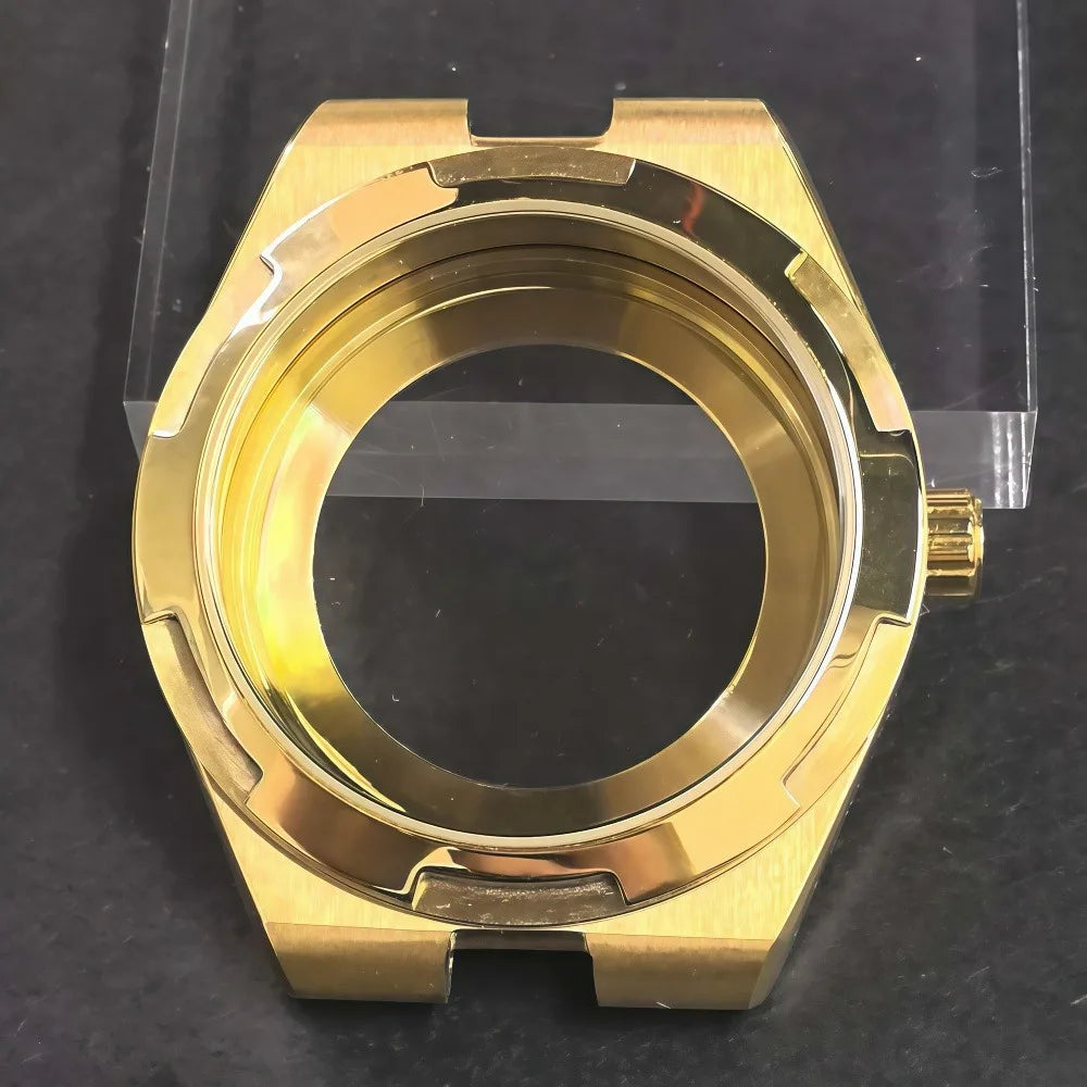 Overseas Watch Case 41mm fit 8215 Movement  Fit 33mm Dial accessories Steel Strap Gold and Silver are Available