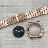 Gold / Rose Gold / PVD Black PRX watch case 40mm Automatic Modified Case Strap Set Fits Supe Player Prx NH35 NH36 Movement Sapphire Glass Penetrating